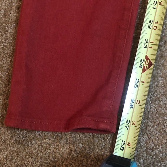 AG | Rusty Red Stevie Ankle Slim Straight Jeans 31 - Picture 8 of 8